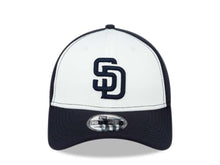 Load image into Gallery viewer, San Diego Padres New Era MLB 39THIRTY 3930 Flexfit Cap Hat White/Navy Crown Navy Visor Navy Logo