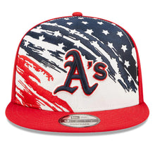 Load image into Gallery viewer, Oakland Athletics New Era MLB 9FIFTY 950 Snapback Cap Hat White/Red Crown Red Visor Navy/Red Logo (2022 4th of July)
