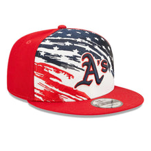 Load image into Gallery viewer, Oakland Athletics New Era MLB 9FIFTY 950 Snapback Cap Hat White/Red Crown Red Visor Navy/Red Logo (2022 4th of July)