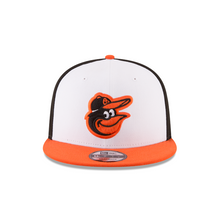 Load image into Gallery viewer, Baltimore Orioles New Era MLB 9FIFTY 950 Snapback Cap Hat White/Black Crown Orange Visor Team Color Bird Logo