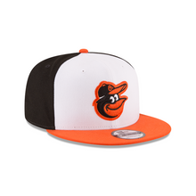 Load image into Gallery viewer, Baltimore Orioles New Era MLB 9FIFTY 950 Snapback Cap Hat White/Black Crown Orange Visor Team Color Bird Logo