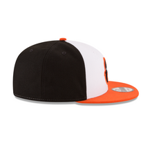 Load image into Gallery viewer, Baltimore Orioles New Era MLB 9FIFTY 950 Snapback Cap Hat White/Black Crown Orange Visor Team Color Bird Logo