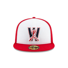 Load image into Gallery viewer, (Youth) Washington Nationals New Era MLB 59FIFTY 5950 Kid Fitted Cap Hat White/Red Crown Red Visor Navy/Red Logo