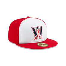 Load image into Gallery viewer, (Youth) Washington Nationals New Era MLB 59FIFTY 5950 Kid Fitted Cap Hat White/Red Crown Red Visor Navy/Red Logo