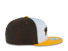 Load image into Gallery viewer, San Diego Padres New Era MLB 59FIFTY 5950 Fitted Cap Hat White/Brown Crown Yellow Visor Brown/Yellow Script Logo Green UV