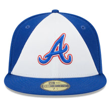 Load image into Gallery viewer, Atlanta BRAVES New Era MLB 59FIFTY 5950 Fitted Cap Hat White/Royal Blue Crown Royal Blue Visor Royal Blue/Red Logo