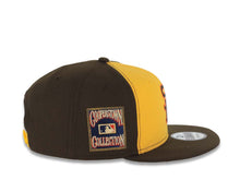 Load image into Gallery viewer, San Diego Padres New Era MLB 9FIFTY 950 Snapback Cap Hat Yellow/Brown Crown Brown Visor Brown/Orange Logo Cooperstown Side Patch Gray UV