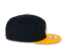 Load image into Gallery viewer, Cleveland Indians New Era MLB 59FIFTY 5950 Fitted Cap Hat Black Crown Yellow Visor Yellow/White Chief Wahoo Logo
