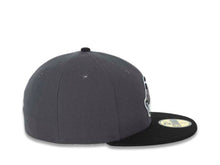 Load image into Gallery viewer, Cleveland Indians New Era MLB 59FIFTY 5950 Fitted Cap Hat Dark Gray Crown Black Visor Dark Gray/White Chief Wahoo Logo