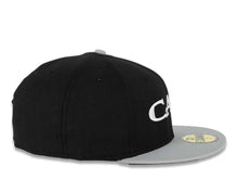 Load image into Gallery viewer, CALI CALIfornia New Era 59FIFTY 5950 Fitted Cap Hat Black Crown Gray Visor CALI Script Logo with Map