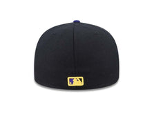 Load image into Gallery viewer, Washington Nationals New Era MLB 59FIFTY 5950 Fitted Cap Hat Black Crown Purple Visor Purple/Yellow Logo
