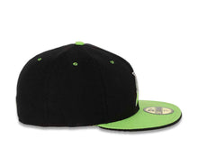 Load image into Gallery viewer, Miami Marlins New Era MLB 59FIFTY 5950 Fitted Cap Hat Black Crown Lime Green Visor Lime Green/Gray Cooperstown Retro Logo