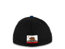 Load image into Gallery viewer, CALI CALIfornia New Era 59FIFTY 5950 Fitted Cap Hat Black Crown Blue Visor Blue/White CALI Script Logo with Map
