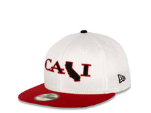 Load image into Gallery viewer, CALI CALIfornia New Era 59FIFTY 5950 Fitted Cap Hat White Crown Red Visor Black/Red CALI Script Logo with Map