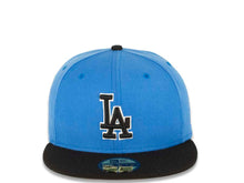 Load image into Gallery viewer, Los Angeles Dodgers New Era MLB 59FIFTY 5950 Fitted Cap Hat Airforce Light Blue Crown Black Visor Black/White Logo