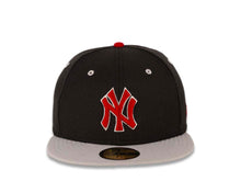 Load image into Gallery viewer, New York Yankees New Era MLB 59FIFTY 5950 Fitted Cap Hat Black Crown Gray Visor Red/Gray Logo