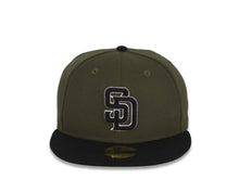 Load image into Gallery viewer, San Diego Padres New Era MLB 59FIFTY 5950 Fitted Cap Hat Green Crown Black Visor Black/White Logo