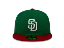 Load image into Gallery viewer, San Diego Padres New Era MLB 59FIFTY 5950 Fitted Cap Hat Green Crown Red Visor White Logo