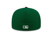 Load image into Gallery viewer, San Diego Padres New Era MLB 59FIFTY 5950 Fitted Cap Hat Green Crown Red Visor White Logo