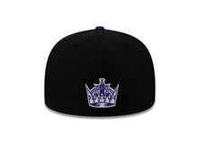 Load image into Gallery viewer, Los Angeles Kings New Era 59FIFTY 5950 Fitted Cap Hat Black Crown Purple Visor White Script Logo