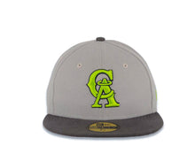 Load image into Gallery viewer, Los Angeles Anaheim Angels New Era MLB 59FIFTY 5950 Fitted Cap Hat Gray Crown Dark Gray Visor Lime Green CA Cooperstown Logo