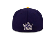 Load image into Gallery viewer, Los Angeles Kings New Era 59FIFTY 5950 Fitted Cap Hat Purple Crown Yellow Visor White Script Logo