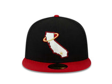 Load image into Gallery viewer, Californa Angels New Era MLB 59FIFTY 5950 Fitted Cap Hat Black Crown Red Visor White/Red State Map Logo