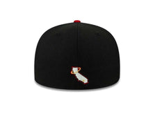 Load image into Gallery viewer, Californa Angels New Era MLB 59FIFTY 5950 Fitted Cap Hat Black Crown Red Visor White/Red State Map Logo