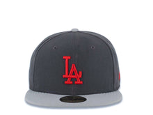 Load image into Gallery viewer, Los Angeles Dodgers New Era MLB 59FIFTY 5950 Fitted Cap Hat Dark Gray Crown Gray Visor Red Logo