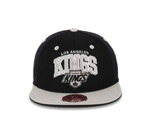Load image into Gallery viewer, Los Angeles Kings Mitchell & Ness NHL Fitted Cap Hat Black Crown Gray Visor Team Color “Arch” Logo