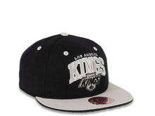 Load image into Gallery viewer, Los Angeles Kings Mitchell & Ness NHL Fitted Cap Hat Black Crown Gray Visor Team Color “Arch” Logo