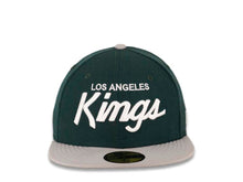Load image into Gallery viewer, Los Angeles Kings New Era NHL 59FIFTY 5950 Fitted Cap Hat Dark Green Crown Gray Visor White “Text” Logo