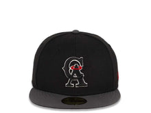 Load image into Gallery viewer, Californa Angels New Era MLB 59FIFTY 5950 Fitted Cap Hat Black Crown Dark Gray Visor Black/White/Red Logo