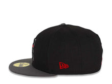 Load image into Gallery viewer, Californa Angels New Era MLB 59FIFTY 5950 Fitted Cap Hat Black Crown Dark Gray Visor Black/White/Red Logo