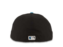 Load image into Gallery viewer, San Diego Padres New Era MLB 59FIFTY 5950 Fitted Cap Hat Black Crown Turquoise Blue Visor White Logo