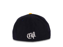 Load image into Gallery viewer, California Republic New Era 59FIFTY 5950 Fitted Cap Hat Dark Navy Crown Yellow Visor Dark Navy/White/Yellow Logo