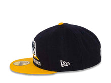 Load image into Gallery viewer, California Republic New Era 59FIFTY 5950 Fitted Cap Hat Dark Navy Crown Yellow Visor Dark Navy/White/Yellow Logo