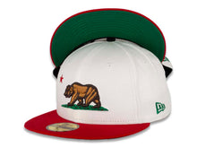 Load image into Gallery viewer, California Republic New Era 59FIFTY 5950 Fitted Cap Hat White Crown Red Visor Team Color Logo