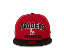 Load image into Gallery viewer, Los Angeles Dodgers New Era MLB 59FIFTY 5950 Fitted Cap Hat Red Crown Black Visor Black/White Text Logo (PayDirt)