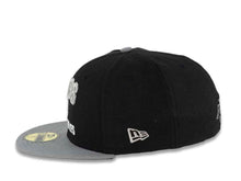 Load image into Gallery viewer, Los Angeles Kings New Era NHL 59FIFTY 5950 Fitted Cap Hat Black Crown Storm Gray Visor Gray/White Text Logo (Pay Dirt)