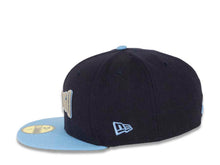 Load image into Gallery viewer, San Diego Padres New Era MLB 59FIFTY 5950 Fitted Cap Hat Navy Crown Sky Blue Visor Gray/Sky Blue “Text” Logo