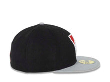 Load image into Gallery viewer, California Bear New Era 59FIFTY 5950 Fitted Cap Hat Black Crown Gray Visor Red/White Bear Inside State Map Logo (Freeway)