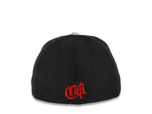 Load image into Gallery viewer, California Bear New Era 59FIFTY 5950 Fitted Cap Hat Black Crown Gray Visor Red/White Bear Inside State Map Logo (Freeway)