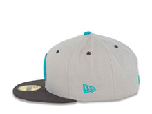 Load image into Gallery viewer, San Diego Padres New Era MLB 59FIFTY 5950 Fitted Cap Hat Gray Crown Dark Gray Visor Teal/Dark Gray Logo