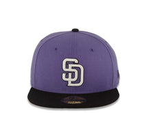 Load image into Gallery viewer, San Diego Padres New Era 59FIFTY 5950 MLB Fitted Cap Hat Purple Crown Black Visor White/Black Logo