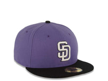 Load image into Gallery viewer, San Diego Padres New Era 59FIFTY 5950 MLB Fitted Cap Hat Purple Crown Black Visor White/Black Logo