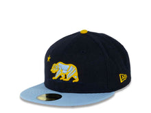 Load image into Gallery viewer, California Republic New Era 59FIFTY 5950 Fitted Cap Hat Navy Crown Sky Blue Visor Sky Blue/Yellow Logo
