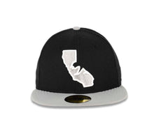 Load image into Gallery viewer, CALI CALIfornia New Era 59FIFTY 5950 Fitted Cap Hat Black Crown Gray Visor Gray/White Bear in State Map Freeway Logo