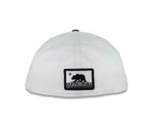 Load image into Gallery viewer, California Republic New Era 59FIFTY 5950 Fitted Cap Hat White Crown Dark Gray Visor Dark Gray/Black Bear Logo