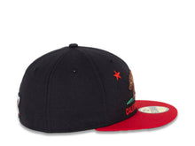 Load image into Gallery viewer, California Republic New Era 59FIFTY 5950 Fitted Cap Hat Black Crown Red Visor State Flag Color Bear Logo
